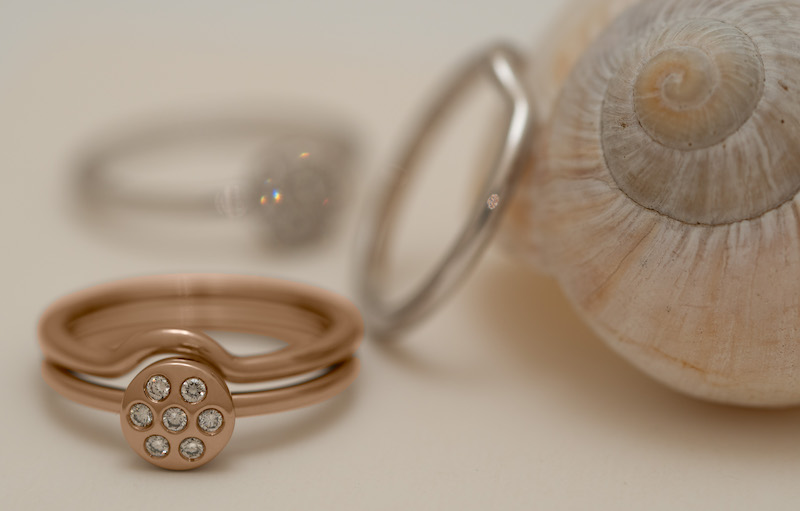Simply Mindful Ring Recycled Gold with Reclaimed Diamonds, Ringe aus rezykliertem Roségold mit zurückgewonnenen Diamanten