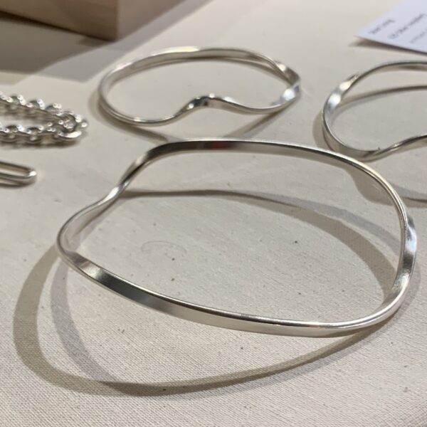 MOE - Bangle in Moebius shape made by hand, recycled 925 Sterling Silver